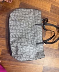 Guess Grey GG Monogram Tote Handbag