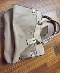 Guess Beige Chain Strap Tote Handbag