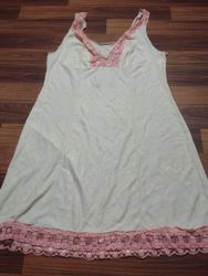 Unbranded White Lace Trim Slip Dress
