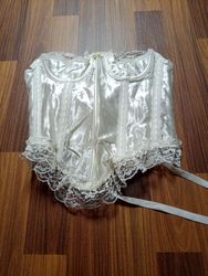 Lace Trim Satin Corset