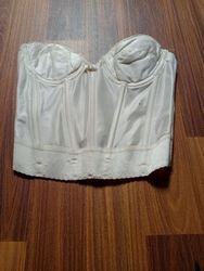 Unbranded White Satin Bustier Top