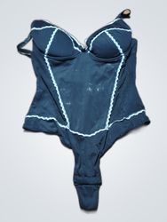 Black Lace-Trimmed Bodysuit