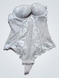 Gray Lace Bodysuit