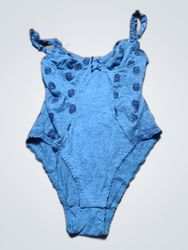 Unbranded Blue Lace Trim Bodysuit