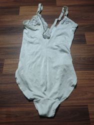 Unbranded White Lace Trim Bodysuit
