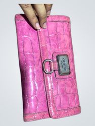Guess Pink Croc Embossed Wallet