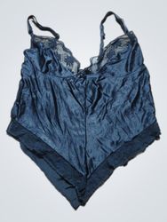 Black Satin Lace Trim Camisole