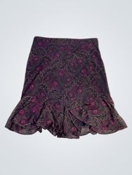 Express Floral Ruffle Midi Skirt