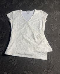 Coldwater Creek White Lace Wrap Top