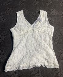 No Boundaries White Lace Tank Top