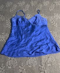 Express Design Studio Blue Embellished Cami Top