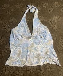 Blue Paisley Halter Top