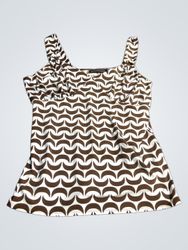 Attention Brown & White Patterned Tank Top