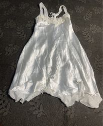 Linea Donatella White Lace Trim Slip Dress