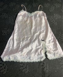 Victoria's Secret Pink and White Striped Satin Lac..