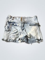 Light Wash Ripped Denim Shorts