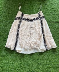 Karen Millen Cream Embroidered Mini Skirt