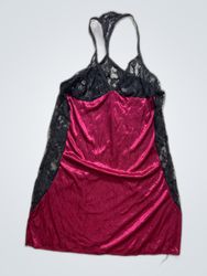 Victoria's Secret Red and Black Lace Chemise