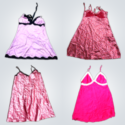 Y2K Pink Satin Dresses