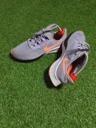 Nike Grey Orange Lace-Up Sneakers
