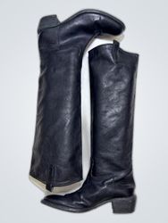 Black Leather Cowboy Boots