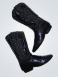 Fasione Cowboy Boots Black Leather