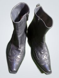 Bally Black Leather Cowboy Ankle Boots