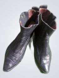 Black Leather Cowboy Boots