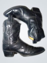Black Leather Cowboy Boots