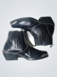 C&A Black Leather Cowboy Boots