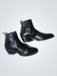 Black Leather Ankle Boots