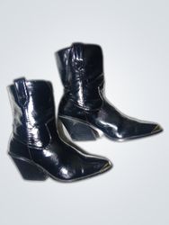 Black Patent Cowboy Boots