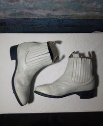 White Leather Ankle Boots