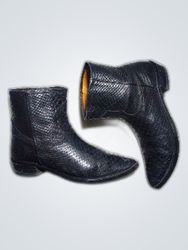 Black Leather Cowboy Boots