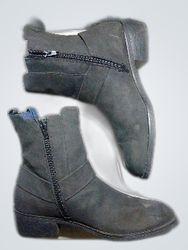 Unbranded Gray Leather Ankle Boots