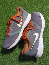 Nike Grey Orange Lace-Up Sneakers