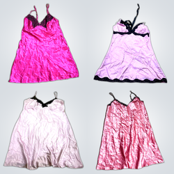 Y2K Pink Satin Dresses