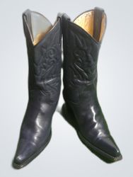 Sanco Black Leather Cowboy Boots