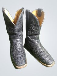 Corral Black Leather Cowboy Boots