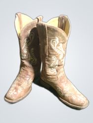 Lucky Brand Tan Embroidered Cowboy Boots