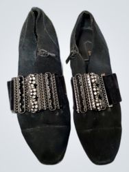 Zara Black Suede Embellished Loafers