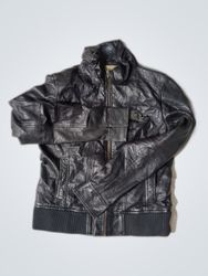 Sergio Conffiniini Black Leather Bomber Jacket