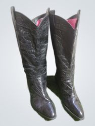 Unbranded Black Leather Cowboy Boots