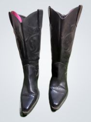 Unbranded Black Leather Cowboy Boots