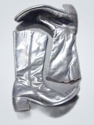 Silver Leather Boots