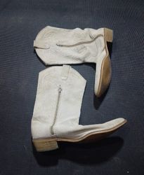 White Leather Cowboy Boots