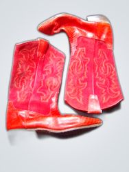 Red Leather Cowboy Boots