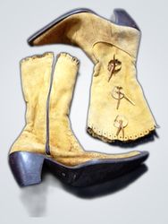 Tan Suede Cowboy Boots