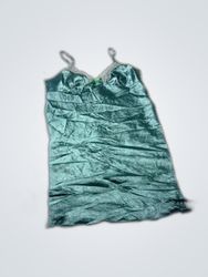 Teal Lace Trim Chemise