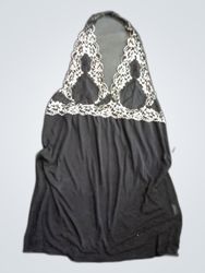 Black Lace-Trimmed Halter Neck Top